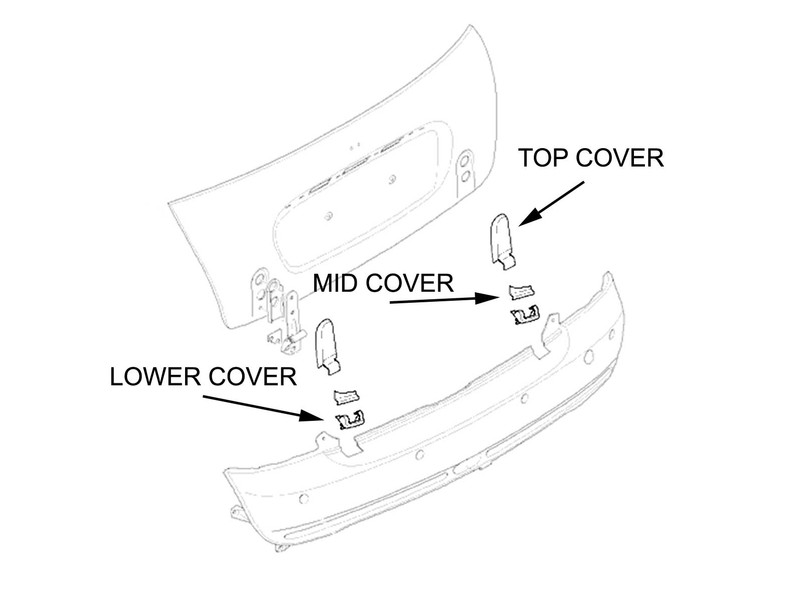 Trunk Lid Hinge Covers Oem Primed - R52 Cooper & S Convertible