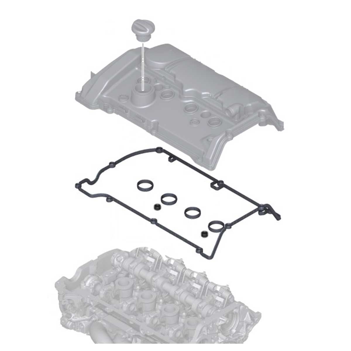 Mini Cooper S Valve Cover Gasket Set N18 OEM Gen2 R55-R61 2011+