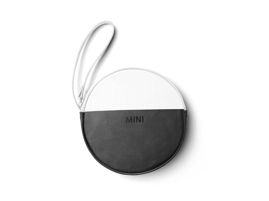Mini Cooper Round Pouch In White & Black