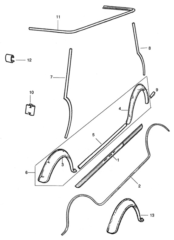 CLASSIC MINI SEAM-MOULDINGS-1275GT-STRIPES--WHEEL-ARCHES